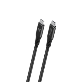 Câble USB-C vers USB-C (USB4 GEN2) 100W Fast Charge/Sync Aramide fabriqué avec 100 % de plastique (1,2M), Noir