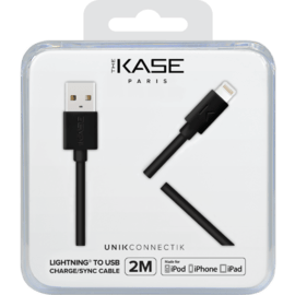 Câble Lightning certifié MFi Apple Charge/Sync (2M), Noir de Jais