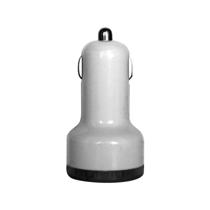 Chargeur de voiture double prise USB, Blanc