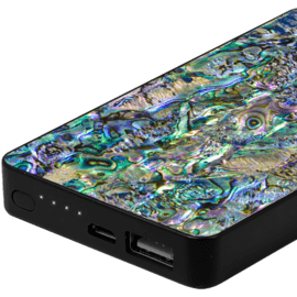 Naturalista Batterie externe 6000 mAh, Bois de noyer & coquillage marine