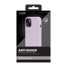 Coque antichoc en gel de silicone doux pour Apple iPhone 14 Plus, Orchid&eacute;e Pastel