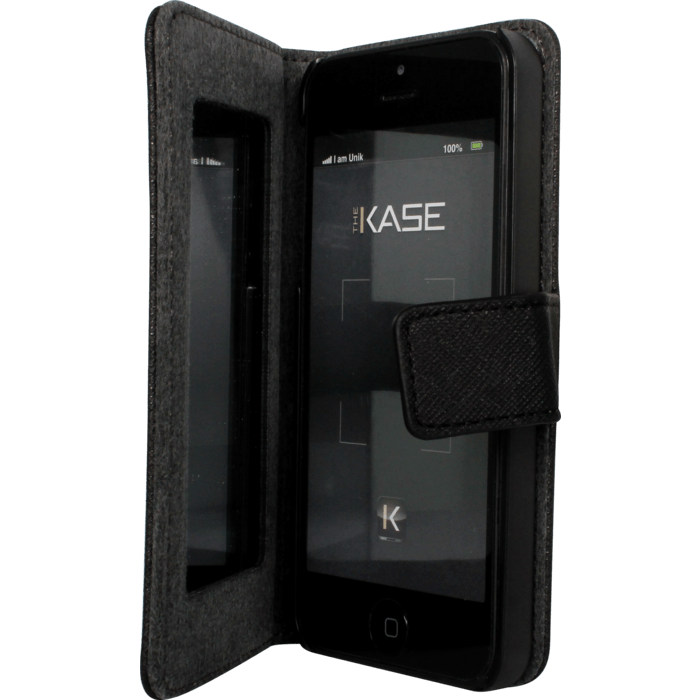 Coque clapet pour Apple iPhone 5/5s/SE avec Miroir, Noir