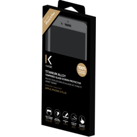 Protection d'écran en Alliage de Titane et verre trempé pour Apple iPhone 6 Plus/6s Plus, Gris sidéral