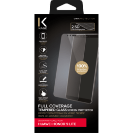 Protection d'écran en verre trempé (100% d surface couverte) pour Huawei Honor 9 Lite, Transparent