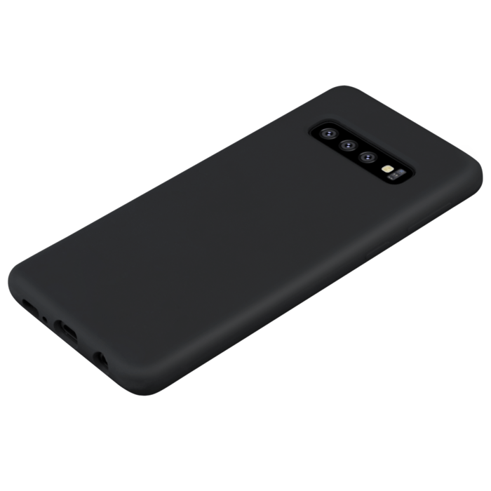 Coque en Gel de Silicone Doux pour Samsung Galaxy S10, Noir satin