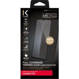 Protection d'&eacute;cran en verre tremp&eacute; (100% de surface couverte) pour Huawei P30, Noir