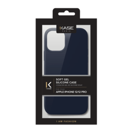 Coque en Gel de Silicone Doux pour iPhone 12/12 Pro, Bleu Oxford