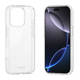 Coque hybride étincelante invisible GEN 2.0 83% de plastique recyclé pour Apple iPhone 16 Pro Max, Transparente