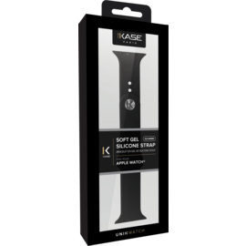 Cinturino in silicone morbido gel per Apple Watch® serie 1/2/3/4 42 / 44mm, nero jet