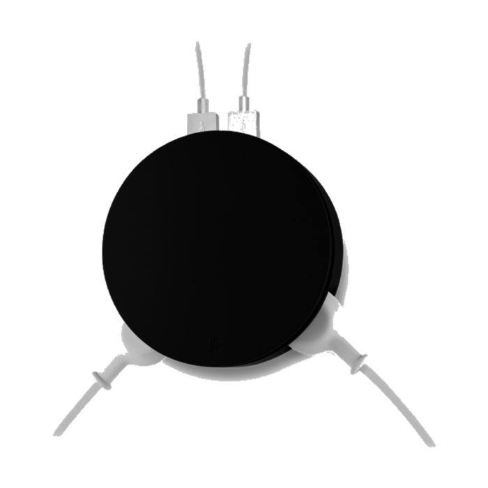 AERO Noir - Power Hub 4 en 1 / Chargeur USB 2 ports, Multiprise, enrouleur