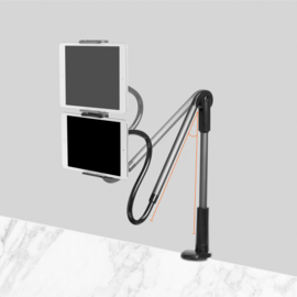 Support col de cygne pour tablette et smartphone (1,2 m), gris m&eacute;tallique
