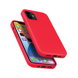 (O) Coque antichoc en gel de silicone doux pour Apple iPhone 12 mini, Rouge Ardent