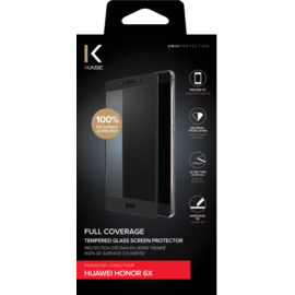 Protection d'écran en verre trempé (100% de surface couverte) pour Huawei Honor 6X, Noir