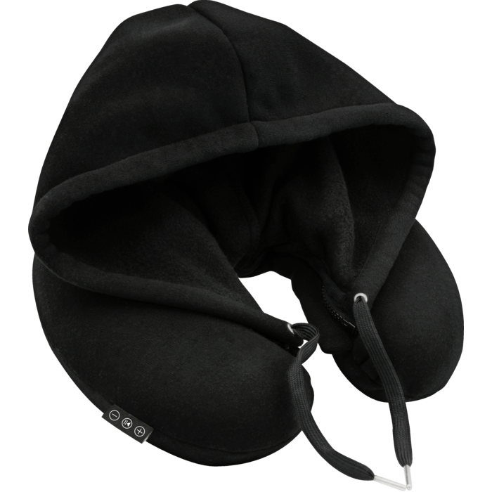 Hoodie Coussin de voyage avec des &eacute;couteurs bluetooth int&eacute;gr&eacute;s, Noir