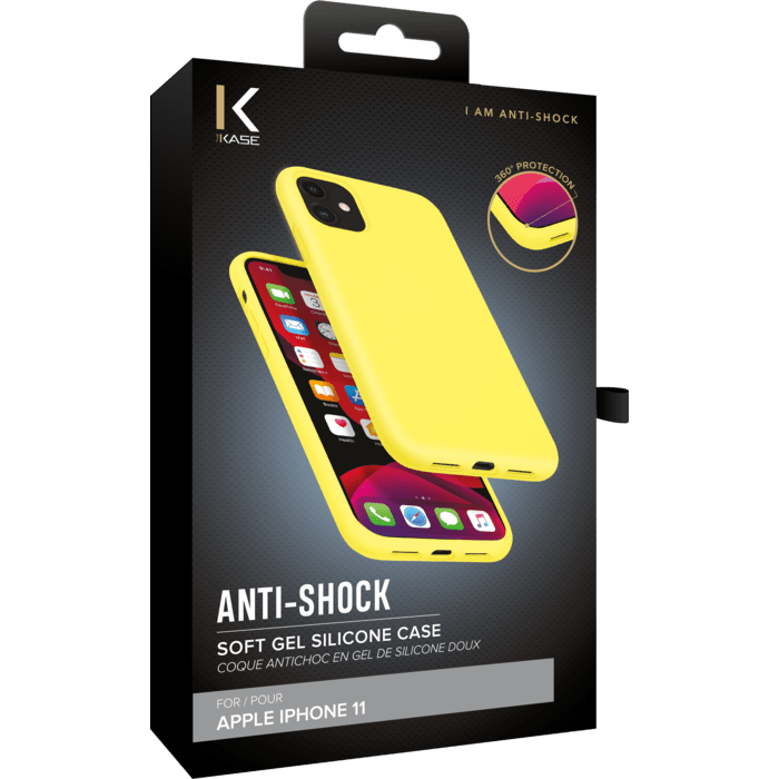 Coque antichoc en gel de silicone doux pour Apple  iPhone 11, Jaune Limonade
