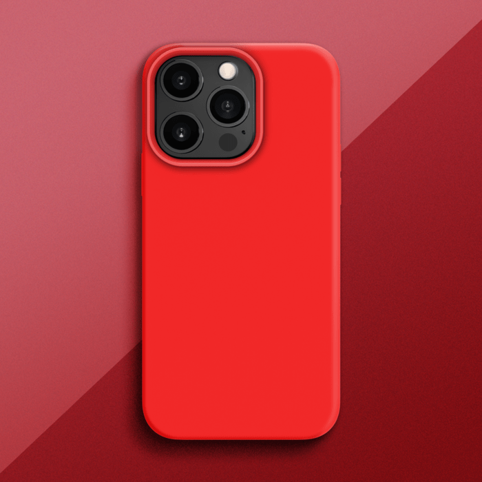 Coque antichoc en gel de silicone doux pour Apple iPhone 13 Pro, Rouge Ardent