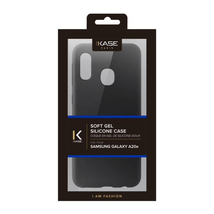 Coque en Gel de Silicone Doux pour Samsung Galaxy A20e, Noir satin
