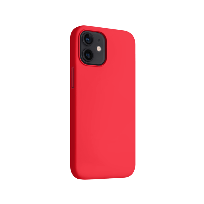 (O) Coque antichoc en gel de silicone doux pour Apple iPhone 12 mini, Rouge Ardent