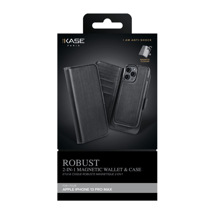 Etui & Coque robuste magn&eacute;tique 2-en-1 pour Apple iPhone 13 Pro Max, Noir Onyx
