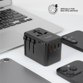 Supreme Universal Travel Adapter GaN 67W 4-bulit-in Port, Black