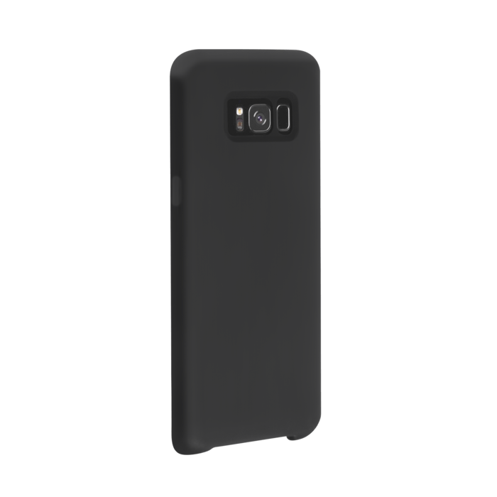 (O)Coque en Gel de Silicone Doux pour Samsung Galaxy S8, Noir satin