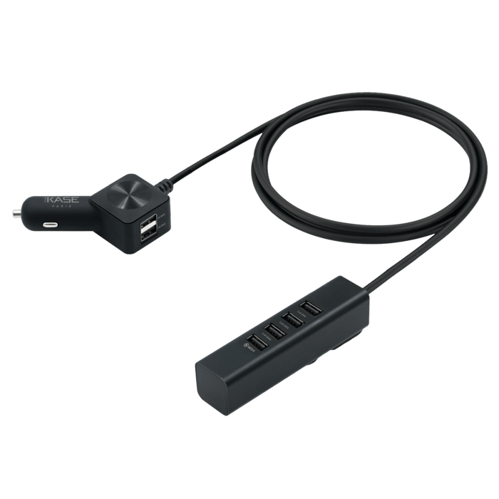 Chargeur universel allume-cigare 6 Ports USB avec Hub de voyage QC 3.0 + 8.4A (60W)