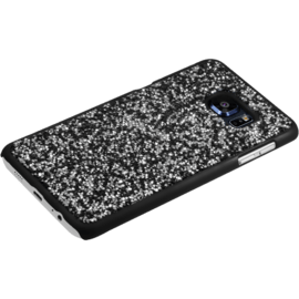 Coque Bling Strass pour Samsung Galaxy S6 edge Plus, Minuit Noir & Argent