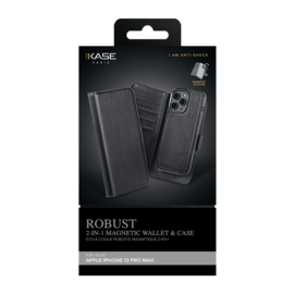 Etui & Coque robuste magn&eacute;tique 2-en-1 pour Apple iPhone 13 Pro Max, Noir Onyx