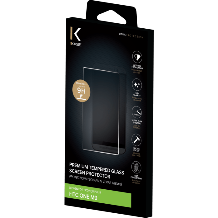Protection d'&eacute;cran premium en verre tremp&eacute; pour HTC One M9, Transparent