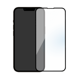 Protection d&rsquo;&eacute;cran antibact&eacute;rienne en verre tremp&eacute; ultra-r&eacute;sistant (100% de surface couverte) pour Apple iPhone 13/ 13Pro/ 14, Noir