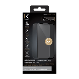 Protecteur d'&eacute;cran en verre tremp&eacute; de qualit&eacute; sup&eacute;rieure (60% verre tremp&eacute; recycl&eacute;) pour Apple iPhone 13/ 13 Pro/ 14, Transparent