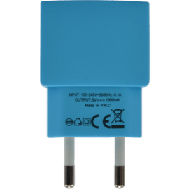 Chargeur Universel Mono USB (EU) 1A, Bleu ciel