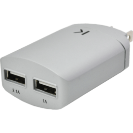 Chargeur Universel Double USB (US) 3.1A, Argent
