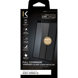 Protection d'écran en verre trempé (100% de surface couverte) pour Sony Xperia 10, Noir