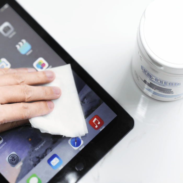 Lingettes Antibact&eacute;riennes Eco-Clean pour &Eacute;cran (100 pi&egrave;ces)