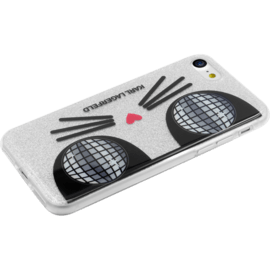 Karl Lagerfeld Koctail Choupette coque pour Apple iPhone 7/8/SE 2020, &Eacute;tincelante Argent