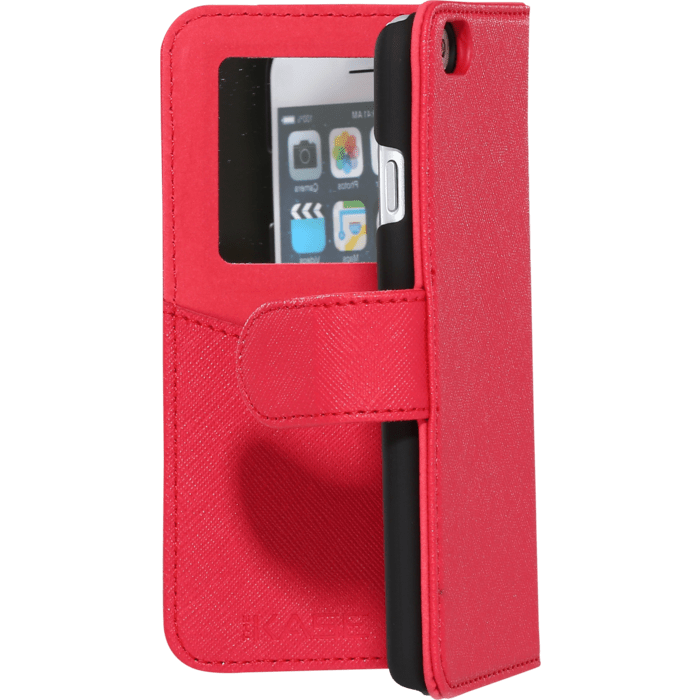 Coque clapet pour Apple iPhone 6/6s avec Miroir et pochette CB, Rouge