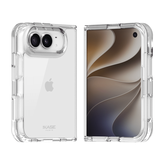 Coque hybride invisible fabriqu&eacute;e &agrave; 83 % de plastique recycl&eacute; pour Apple iPhone Duo, transparente