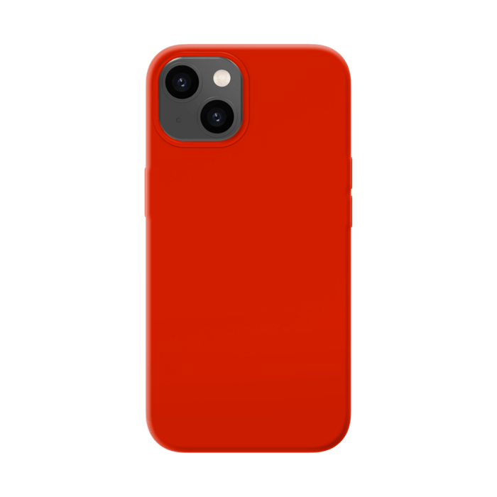 Coque antichoc en gel de silicone doux pour Apple iPhone 14, Rouge Ardent