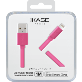 C&acirc;ble Lightning certifi&eacute; MFi Apple Charge/Sync (1M) Rose Bonbon