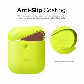Airpod Protective Silicon Hang Case Neon Yellow