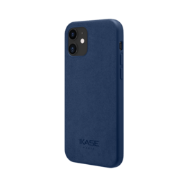 Coque en Su&egrave;de Alcantara pour Apple iPhone 12 mini, Bleu indigo