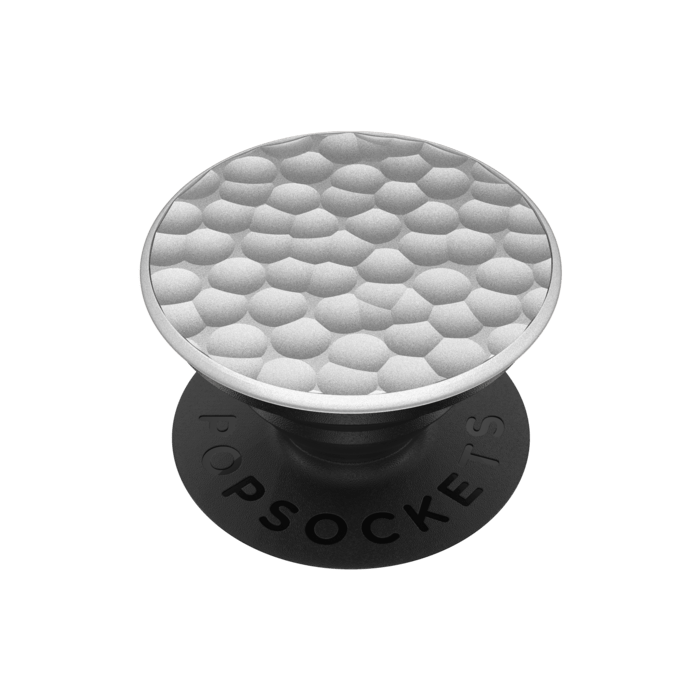 PopSockets PopGrip, M&eacute;tal Argent Martel&eacute;