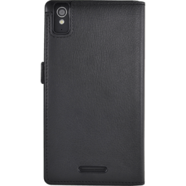 Coque clapet aimant&eacute;e avec pochette CB pour Sony Xperia T3, Noir