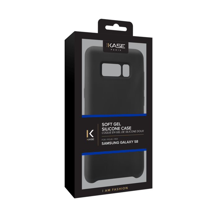 (O)Coque en Gel de Silicone Doux pour Samsung Galaxy S8, Noir satin