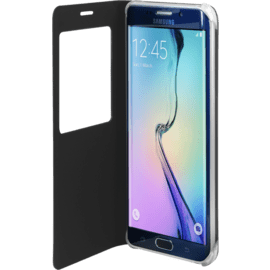 Etui &agrave; clapet avec Window View pour Samsung Galaxy S6 Edge Plus, Noir