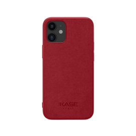 Coque en Suède Alcantara pour Apple iPhone 12 mini, Rouge rubis