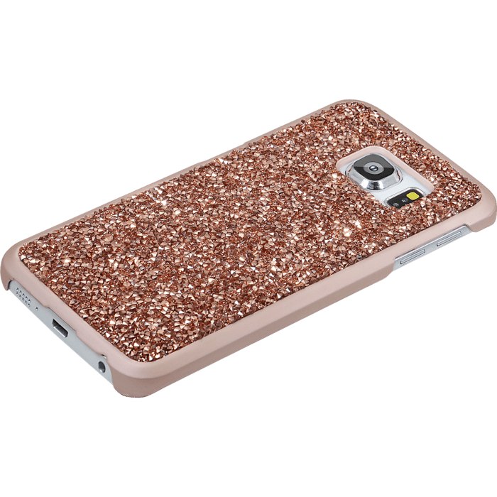 Coque Bling Strass pour Samsung Galaxy S6 Edge, Or Rose