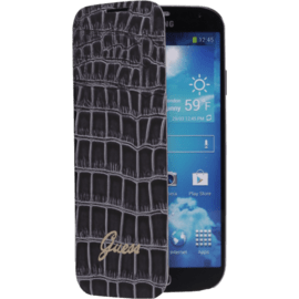 Guess Coque arrière avec Clapet pour Samsung Galaxy S4, croco Noir