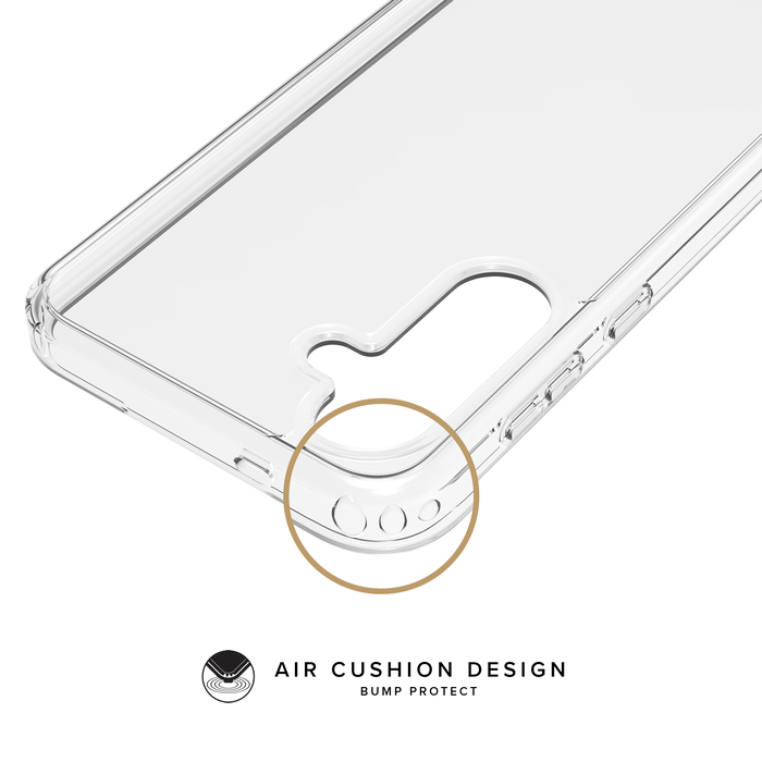 Coque hybride invisible fabriqu&eacute; avec 83% de plastique recycl&eacute; pour Samsung Galaxy S24 5G, Transparente